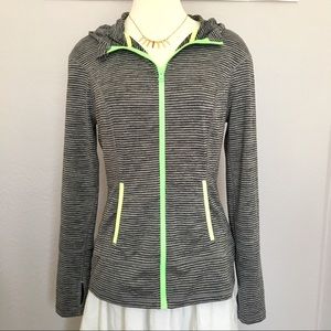 Lukka Lux athletic jacket grey neon green stripe M